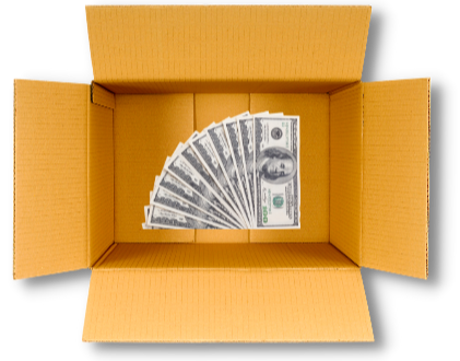 box with cash