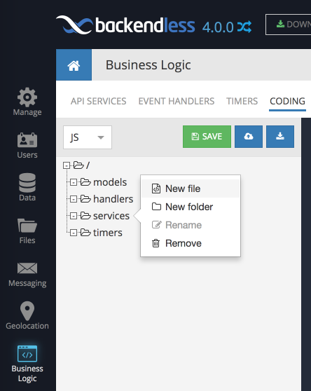 new-file-in-services
