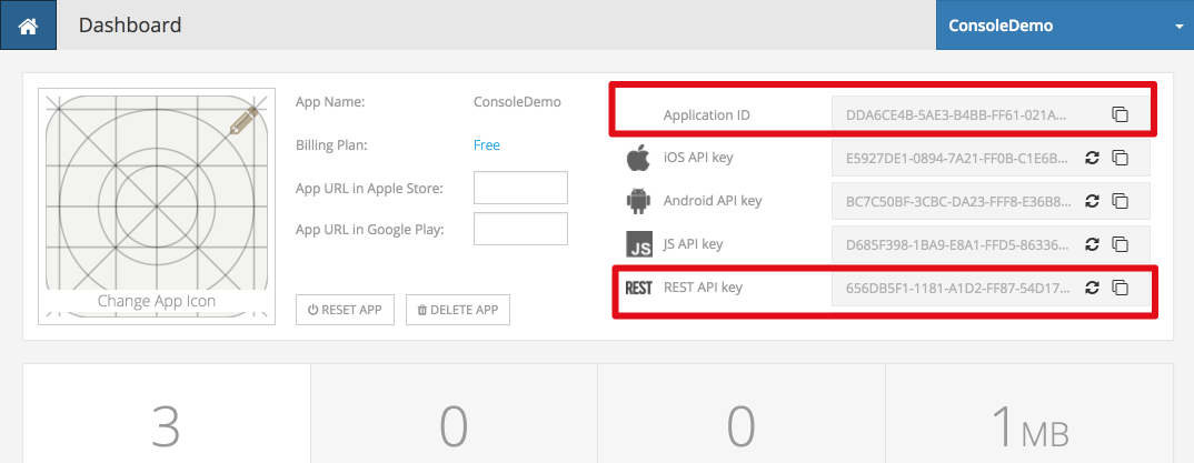 app id rest key dashboard - Quick Start Guide for REST API app id rest key dashboard - Quick Start Guide for REST API