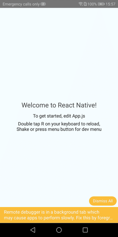 React Native app without content