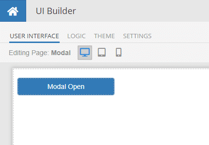 User Interface tab in Backendless UI Builder