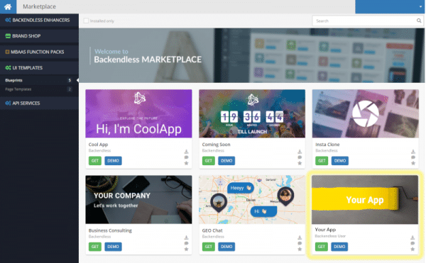 Publishing to Backendless Marketplace