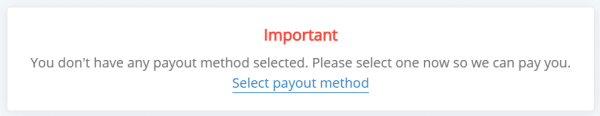 Select commission payout method