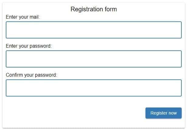 Registration form in Backendless UI Builder