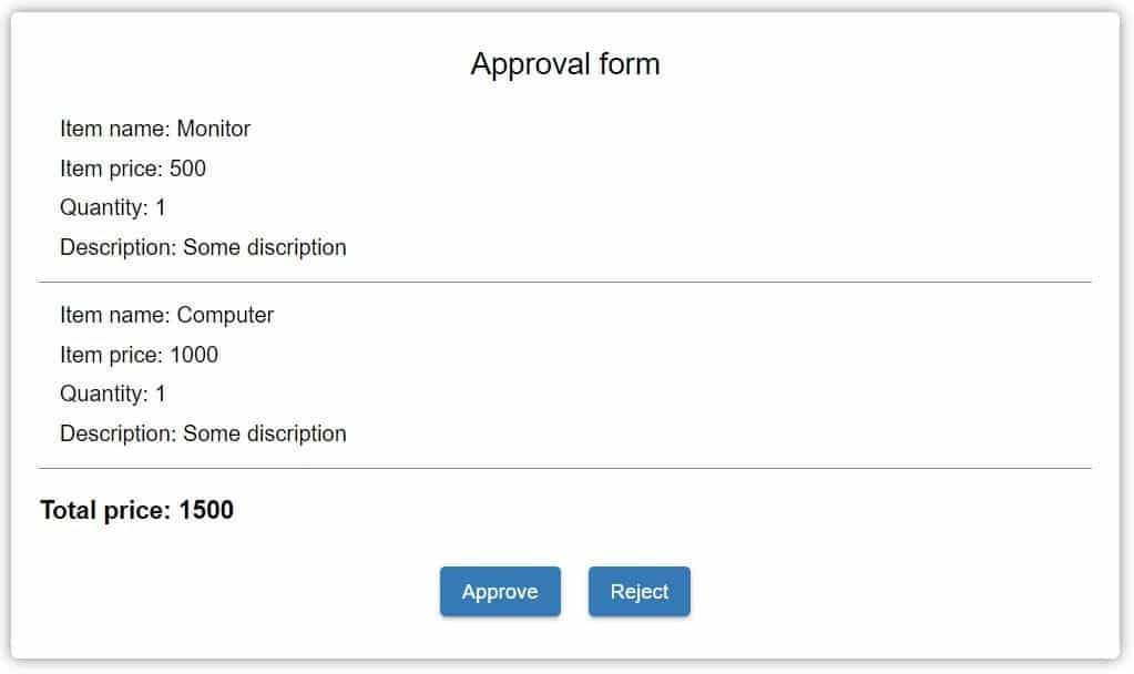 Approval form user interface in UI Builder