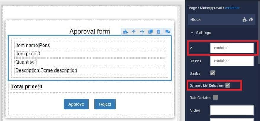 Order approval page structure in UI Builder