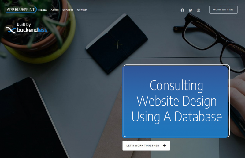 Consulting website design using a database CMS