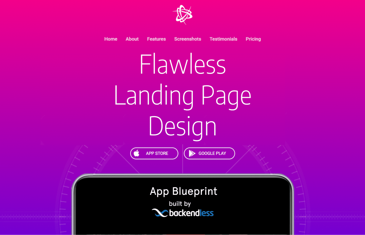 Flawless Landing Page Design App Blueprint