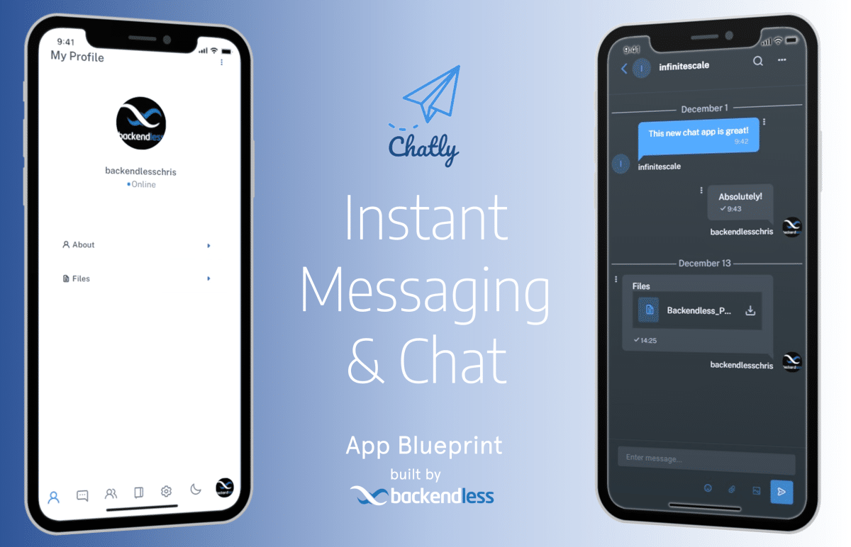 Instant messaging and chat app blueprint feature