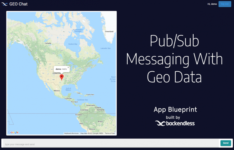 Pub-Sub Messaging With Geo Data App Blueprint Feature