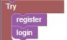 Try register and login codeless block