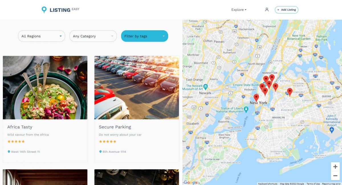 Location-based product and service listings