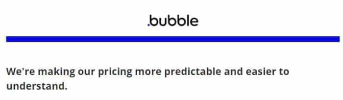Bubble pricing change announcement