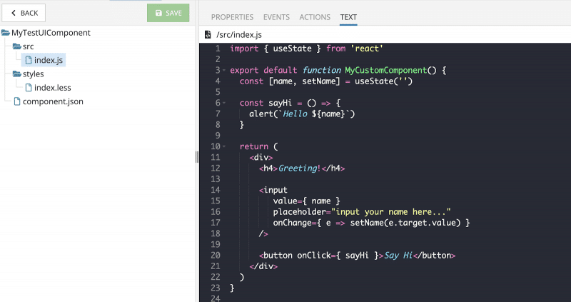 Custom UI Components in Backendless UI Builder