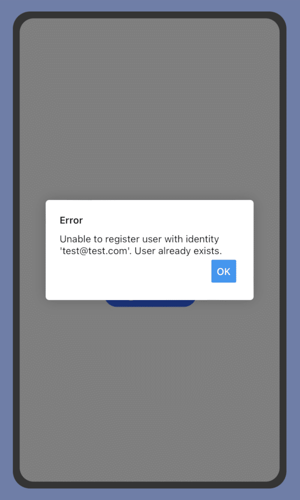User login screen preview in Thunkable