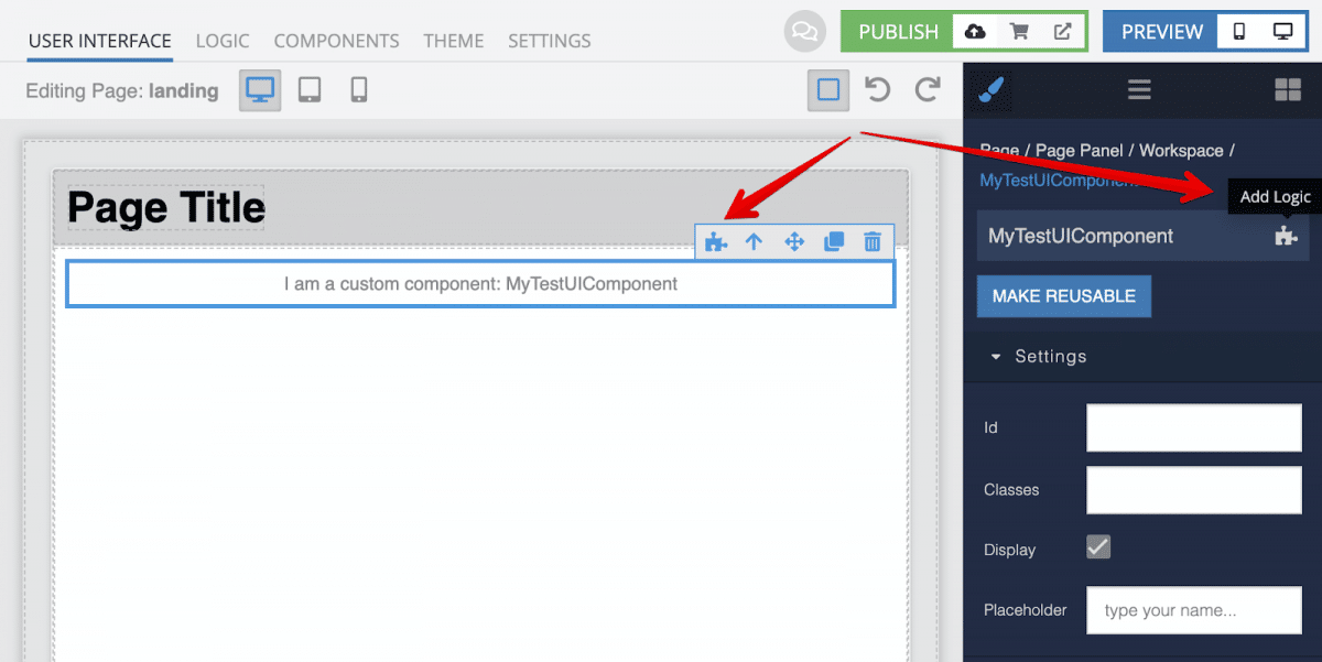 Custom Component with Logic capabilities