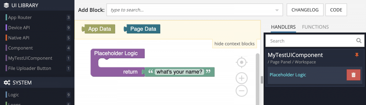 Add Codeless logic to a custom input component