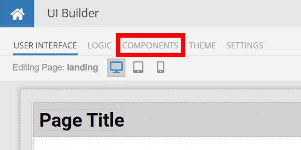 Go to Components in UI Builder