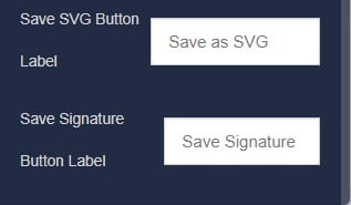 Signature Pad component settings 3