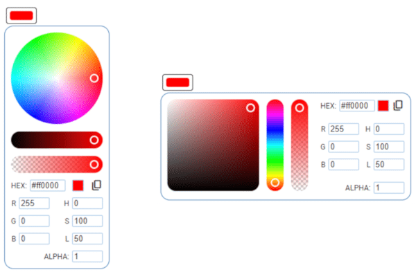 Color Picker display options