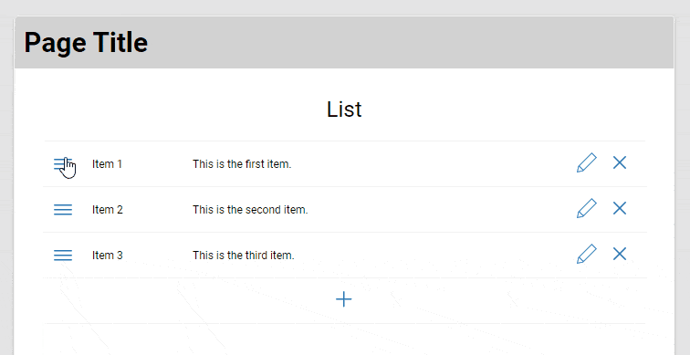 Draggable List UI component example