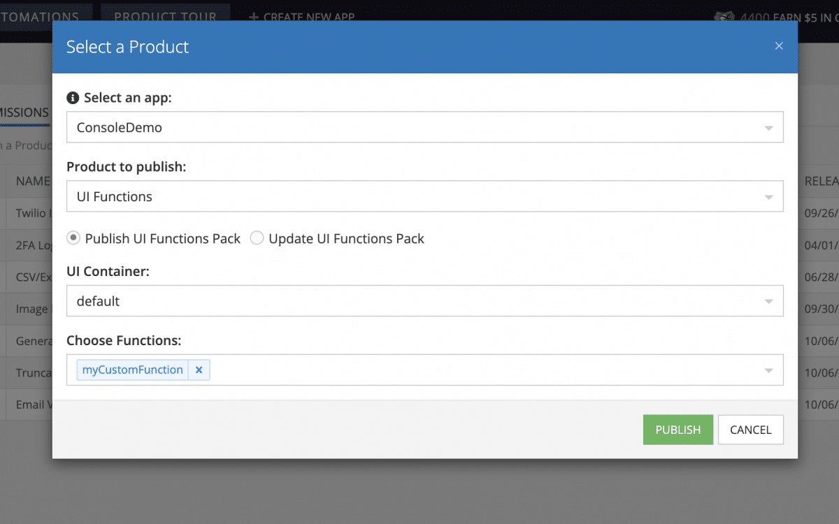 Submit Custom Codeless Function to Backendless Marketplace