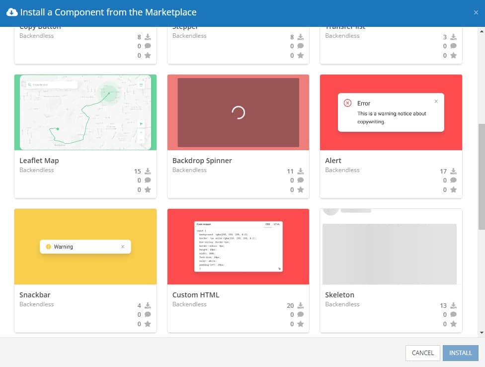 Snackbar Component  Backendless Marketplace