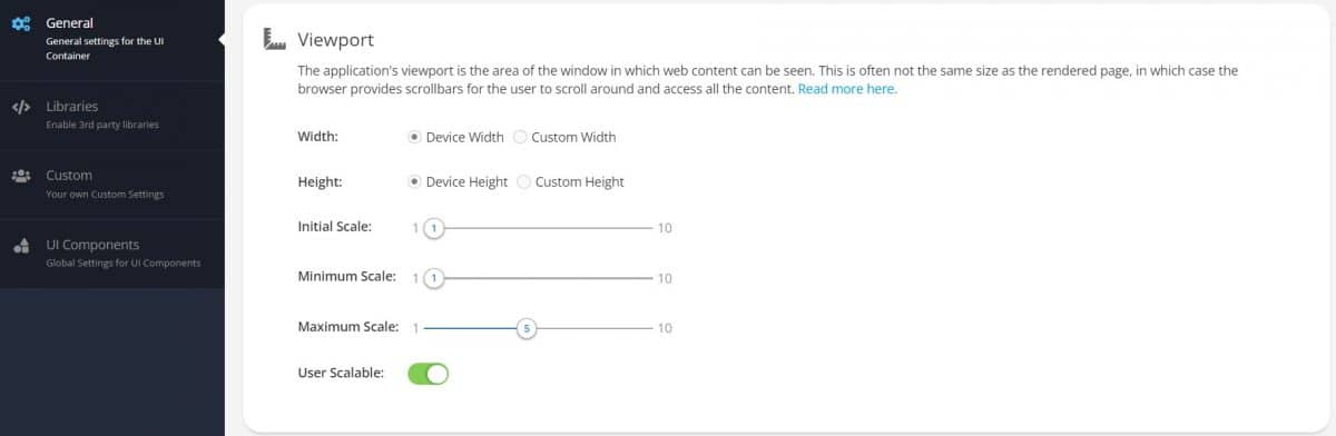 UI Viewport Settings