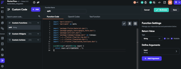 Create custom code split function