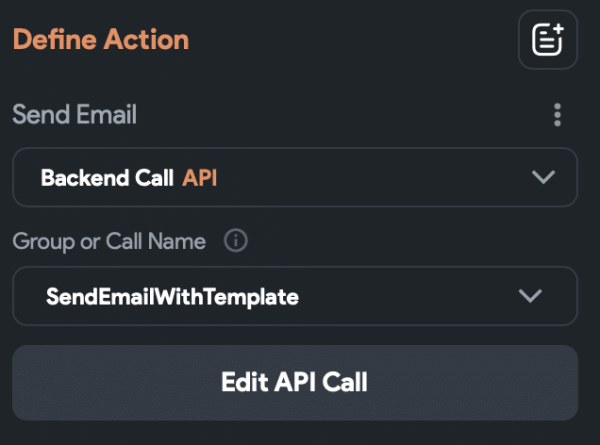 Call SendEmailWithTemplate API call