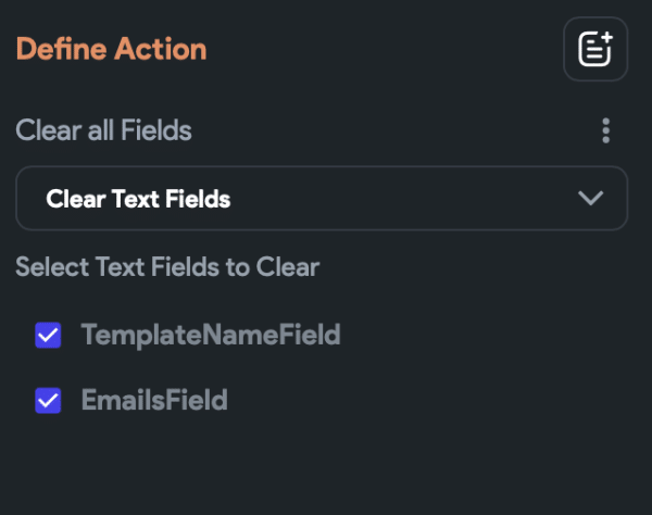 Clear email template and addresses fields
