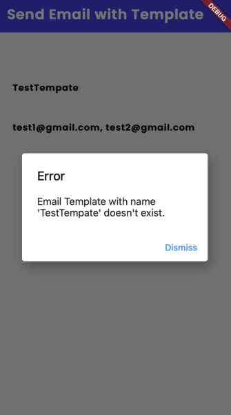 Test email failure error message