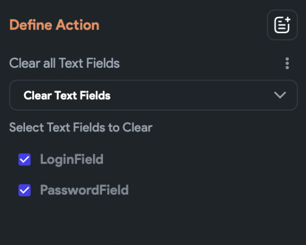 Clear email and password field values