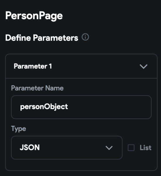 Add personObject to Person Page parameters