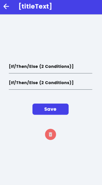 Person Page with dynamic text and save and delete buttons