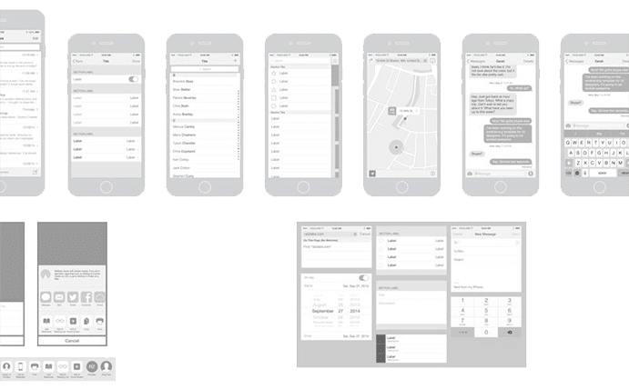 Wireframe mobile app template