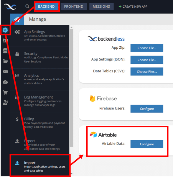 Import Airtable Data into Backendless