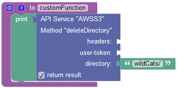deleteDirectory Amazon AWS S3 API service method