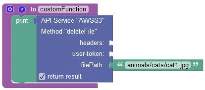 deleteFile Amazon AWS S3 API service method