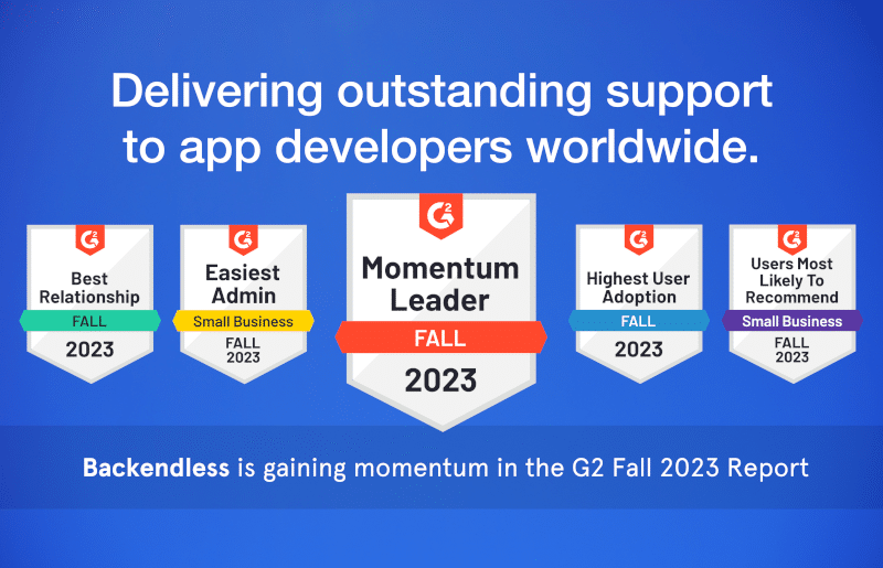 Backendless Continues Momentum in Fall 2023 with 16 G2 Badges